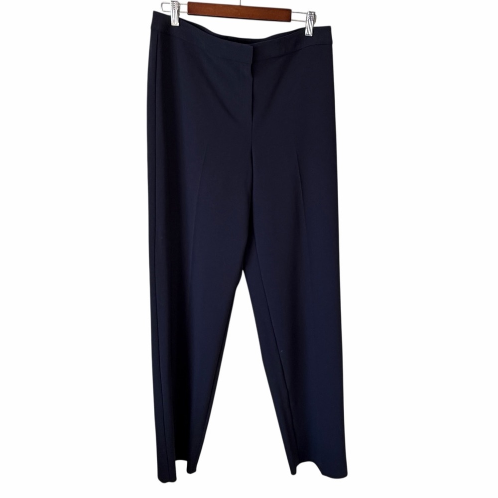 St. John Navy Straight-Leg Pants